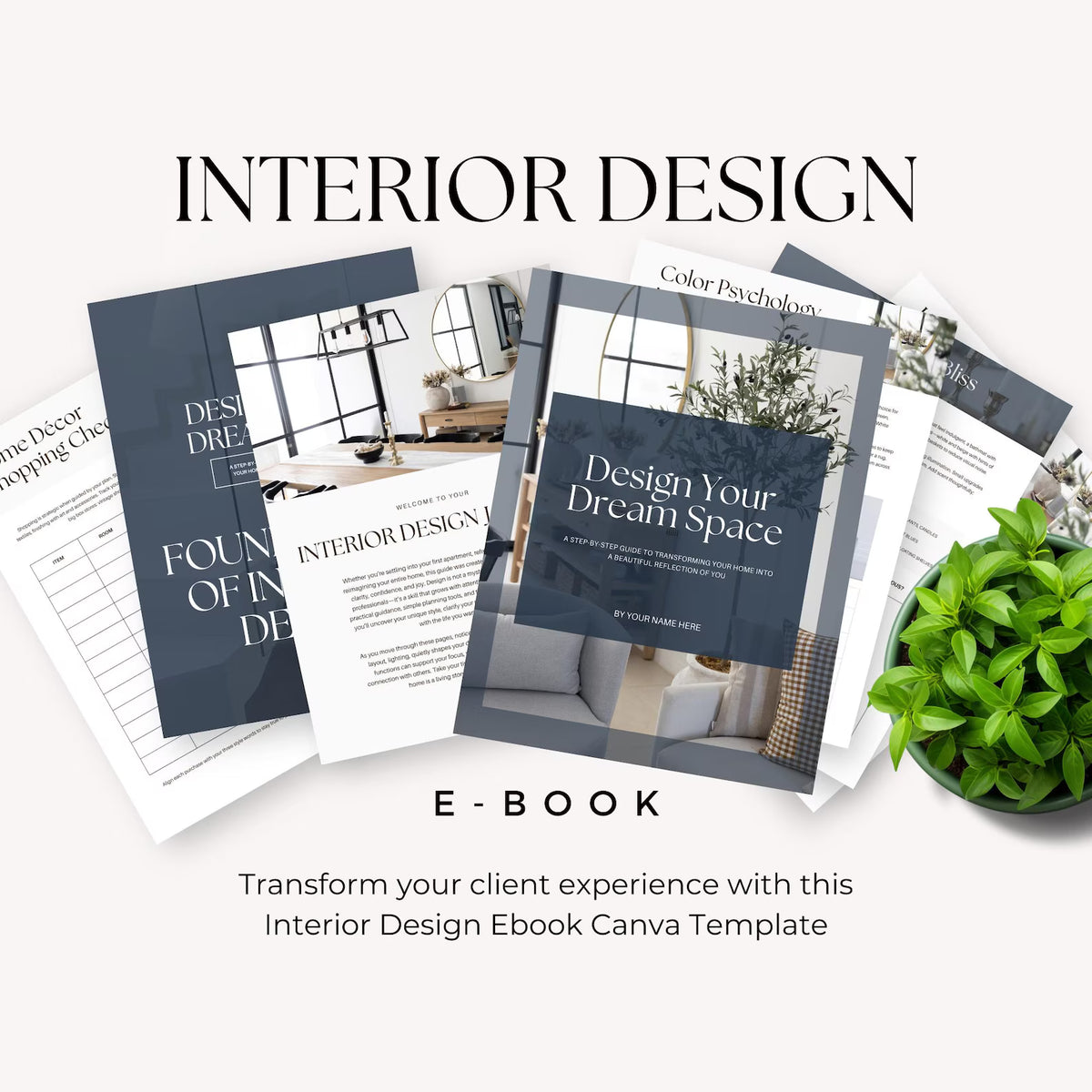 Ebook di Interior desing su Canva.Guida per il Cliente
